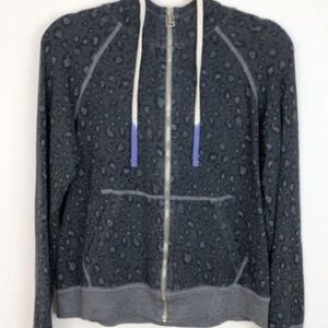 Sundry Equinox Grey Leopard Zip Hoodie